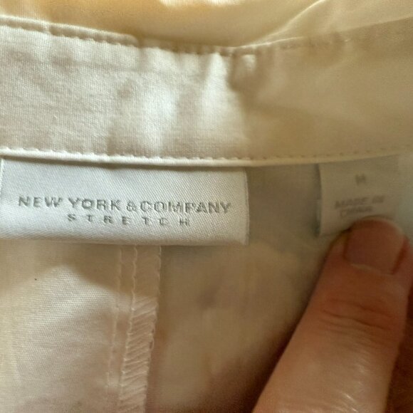 New York & Company Stretch White Wrap Top - Tie Waist - Medium - Picture 4 of 5